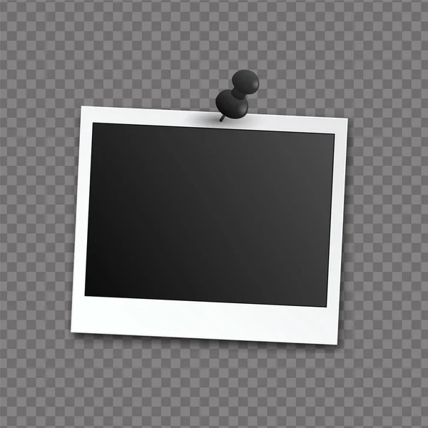 Blank Realistic Vector Photo Frame Isolated Transparent Background — Stock Vector