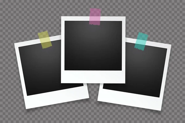 Photo Frame Fixed Adhesive Tape Transparent Background Photo Frame Sticky — Stock vektor