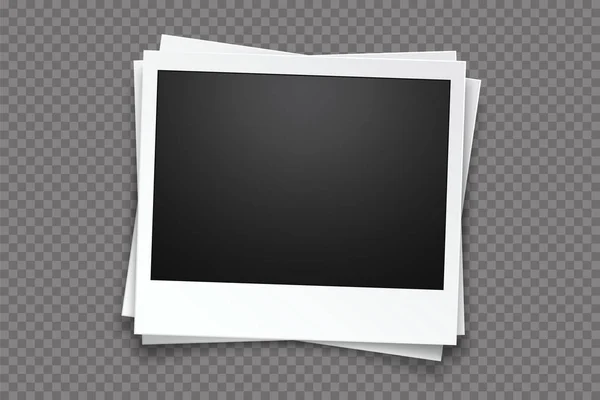 Blank Realistic Vector Photo Frame Isolated Transparent Background — Stock vektor