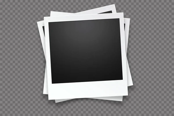 Blank Realistic Vector Photo Frame Isolated Transparent Background — Stock vektor