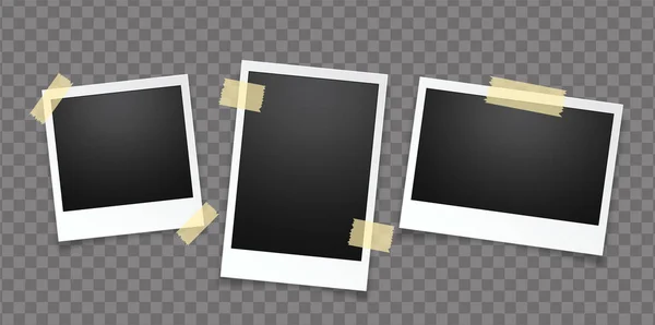 Photo Frame Fixed Adhesive Tape Transparent Background Photo Frame Sticky — Stock Vector