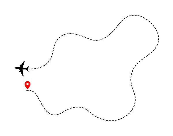 배경에 점선으로 표시된 비행기 — 스톡 벡터