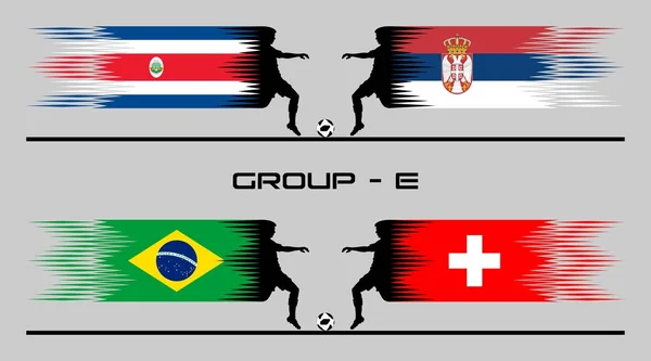 2018 Fútbol País Grupo E — Vector de stock