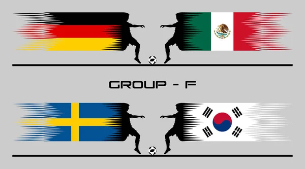 2018 fotbalové země skupiny F — Stockový vektor
