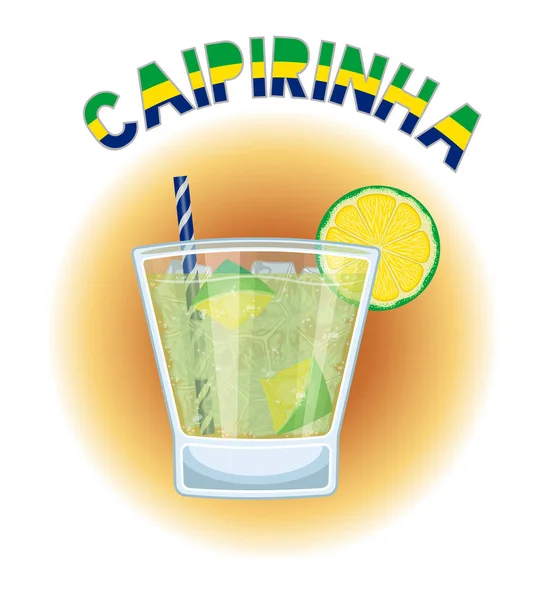 Cóctel de Caipirinha frente al sol — Vector de stock