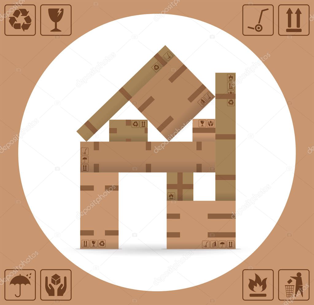 Cardboard Boxes with Packaging symbols