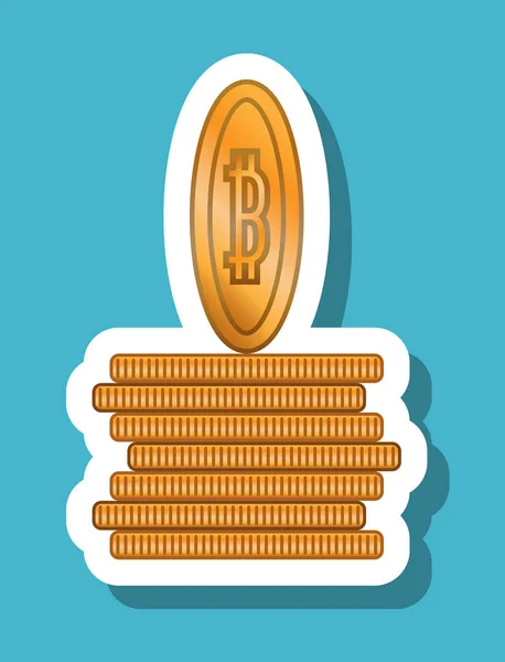 Иконка Bitcoin, символизирующая финансы и инвестиции — стоковый вектор