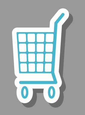Alışveriş arabası simgesi ticareti ve perakendeciliği simgeliyor.