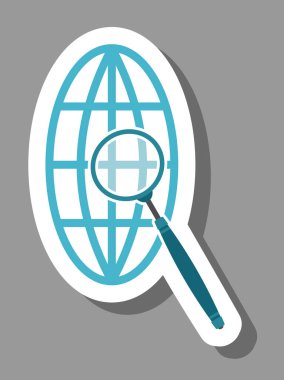 Web aramasını sembolize eden dünya simgesini büyüt