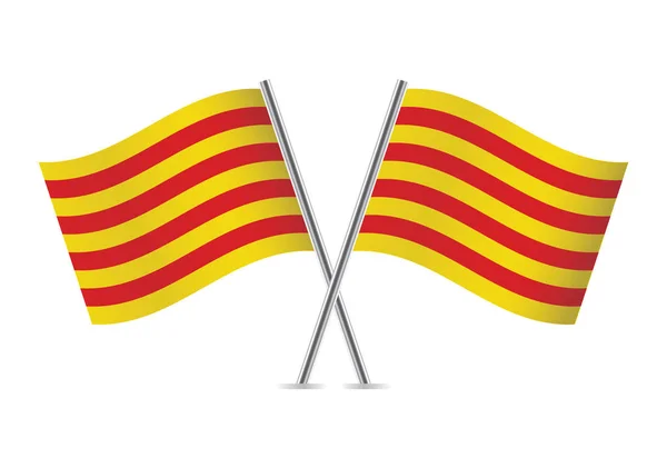 Catalonia flagi. Ilustracja wektorowa. — Wektor stockowy