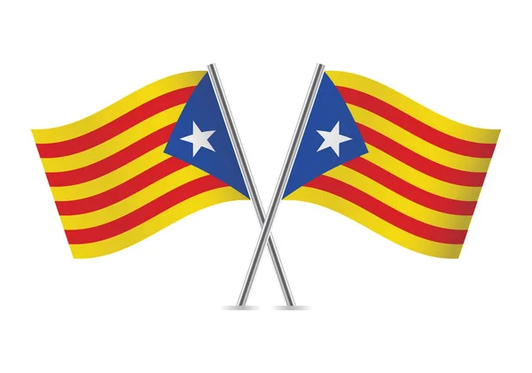 Banderas de Cataluña. Ilustración vectorial . — Vector de stock