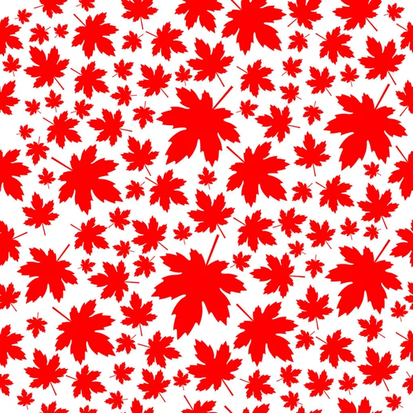 Red Maple Leaves Seamless Patern Vector Illustration — Stock Vector