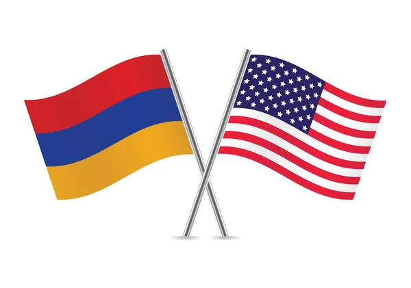 Armenië Amerika Flags Vector Afbeelding — Stockvector