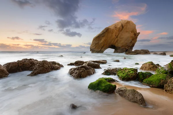 Amazing Sunset Beach Coast Portugal Panoramic Landscape Holiday Destination Fine — Stock Photo, Image