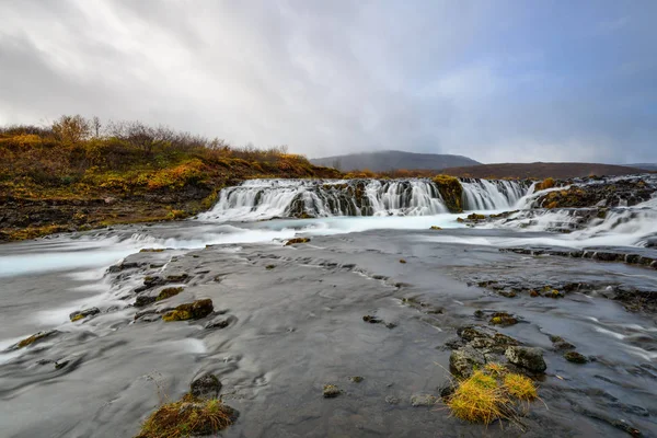 Bruarfoss Islandii Tajemnica Niebieski Wodospad Niesamowite Krajobrazy Jeden Najbardziej Ekscytujących — Zdjęcie stockowe