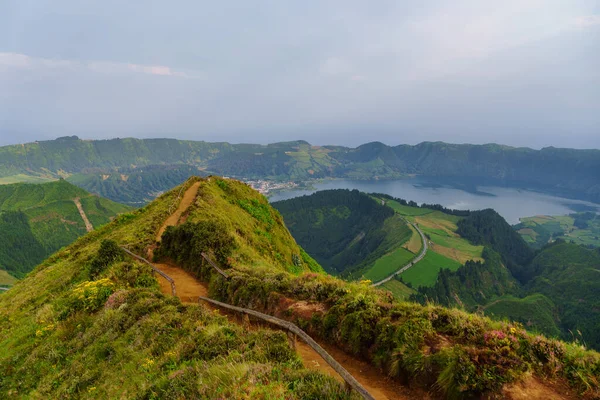 Panoramablick Auf Die Natürliche Landschaft Der Azoren Wunderschöne Insel Portugal — Stockfoto