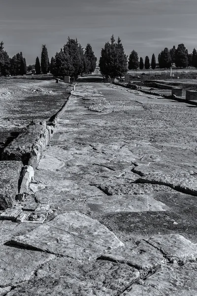 Starověké římské silnice v Italica — Stock fotografie