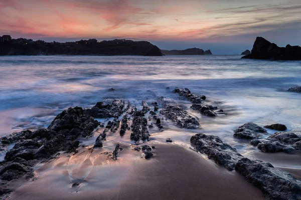 Pôr do sol na praia da Portio — Fotografia de Stock