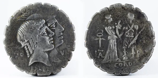 Denarius της οικογένειας Fufia — Φωτογραφία Αρχείου