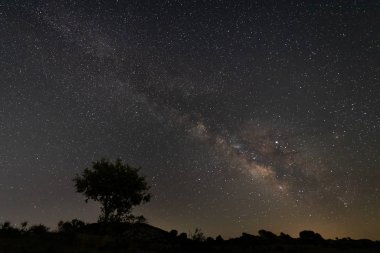 Samanyolu ile gece manzarası
