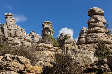 Torcal de Antequera. Bu doğal park Antequera yakınlarında yer almaktadır. İspanya.