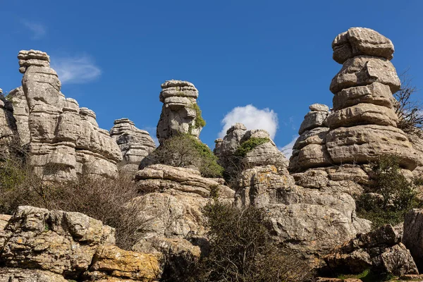 Torcal de Antequera. Bu doğal park Antequera yakınlarında yer almaktadır. İspanya.