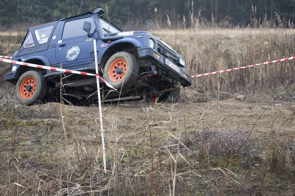 December 2014 Christmas Charity Road Car Rally Took Place Trzepowo — Stock Photo, Image