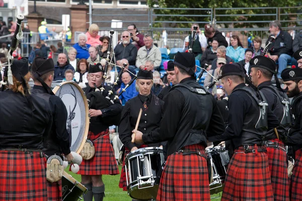 Worcester Kiltie Pipe Band Během Mistrovství Světa Potrubí2016 Mistrovství Konalo — Stock fotografie