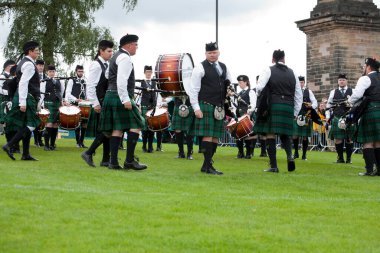 2016 Dünya Boru Grubu Şampiyonası sırasında Kanada 'dan Kuzey Stratton Boru Grubu. Şampiyonalar 12 ve 13 Ağustos tarihlerinde Glasgow Green Scotland 'da gerçekleşti..