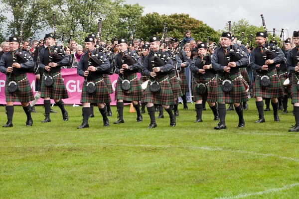 Buchan Peterson Pipe Band Під Час Чемпіонату Світу Сопілкових Оркестрів — стокове фото