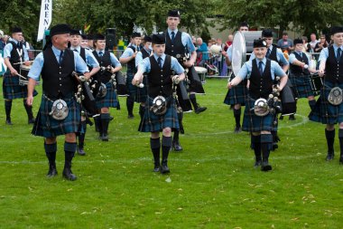 2016 Dünya Boru Bandosu Şampiyonası 'nda Kintyre Okulları Boru Grubu. Şampiyonalar 12 ve 13 Ağustos tarihlerinde Glasgow Green Scotland 'da gerçekleşti..