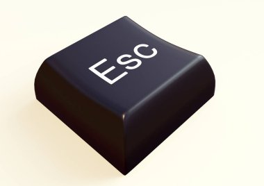 Bir klavye esc düğmesinden bir 3d çizimi