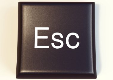 Bir klavye esc düğmesinden bir 3d çizimi