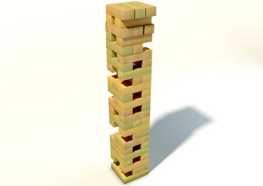 Ahşap eskitme kule bir 3d çizimi