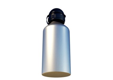 Bir alüminyum su şişesi bir 3d çizimi .