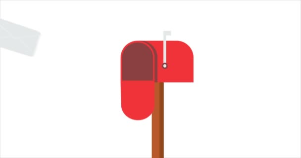 Eine Motion Graphics Mailbox Die Einen Brief Erhält — Stockvideo