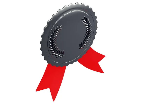 Illustration Silver Award Ribbon White Background — Stock Photo, Image