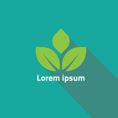 Yeşil yaprak ile düz simge stil 3