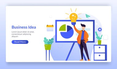 İş fikri ve beyin fırtınası, yaratıcı takım çalışması, iş başarısı, iyi pazarlama stratejilerine sahip yatırım fırsatları, pankart, broşür, ui, web, mobil uygulama, poster şablonu