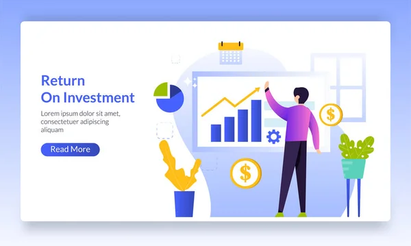 Yatırım Konseptine Dönüş, finansal şema, ROI, kar geliri, afiş, el ilanı, ui, web, mobil uygulama, poster