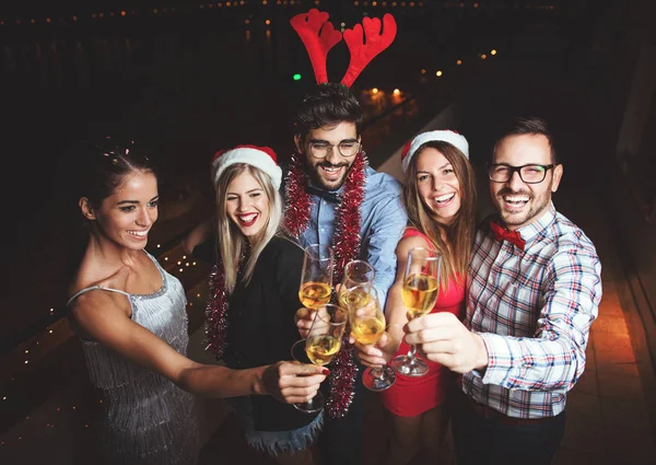 Group People Having Party Roof — Stock Photo, Image