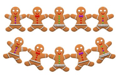 Zencefilli adam süsler beyaz izole 