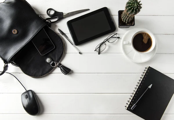 Business Work Desk Various Work Related Items Copy Space — Stock Photo, Image