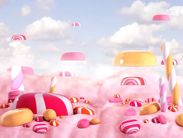 Candy Land Hoge Kwaliteit Render — Stockfoto