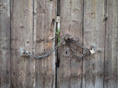 Bir eski kahverengi ahşap kapı arka planı kapat.