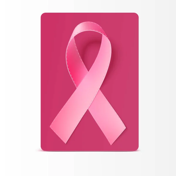 Pink breast cancer awareness ribbon, isolated on white — Stock Photo, Image