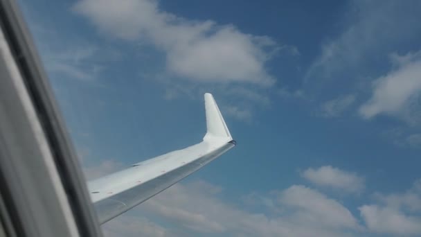 A repülő repülőgép szárnya. — Stock videók