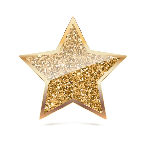 Ikonen för femuddig stjärna med guld gnistrar och glitter — Stock vektor