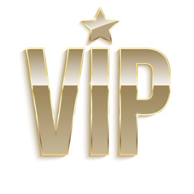Seçkin, glitter etiketle VIP altın sembolü.