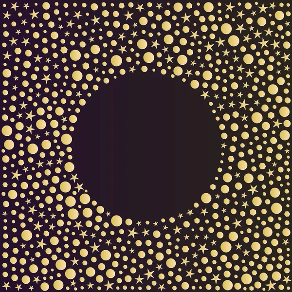 Fond abstrait avec des formes de cercles et d'étoiles, espace pour le texte . — Image vectorielle
